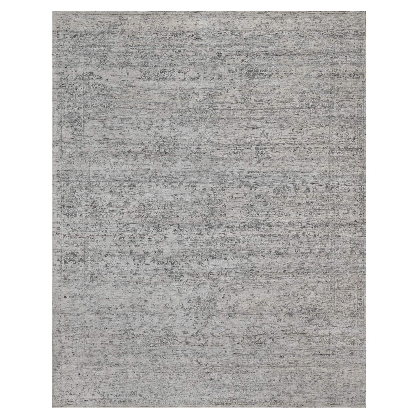 7'10"X10' Ivory Modern Design Undyed Natural Wool Hand Knotted Rug