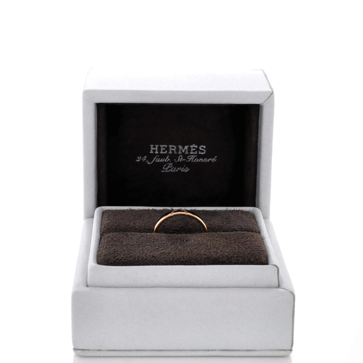 Hermes Ever Herakles Wedding Band Ring 18K Rose Gold