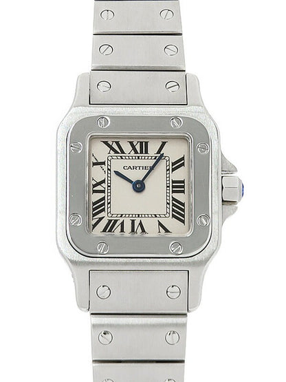 Cartier Santos Galve Sm W20056D6 White Ladies Used Watch #61123