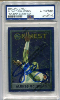 Alonzo Mourning 1996 Topps Finest #247 Psa Auto Authentic Card