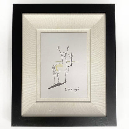 Mark Kostabi 1984 Original Painting Drawing Black Ink On Paper Signed Coa