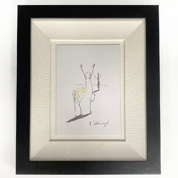 Mark Kostabi 1984 Original Painting Drawing Black Ink On Paper Signed Coa
