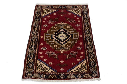Hand-Knotted Geometric Tribal Oriental Area Rug