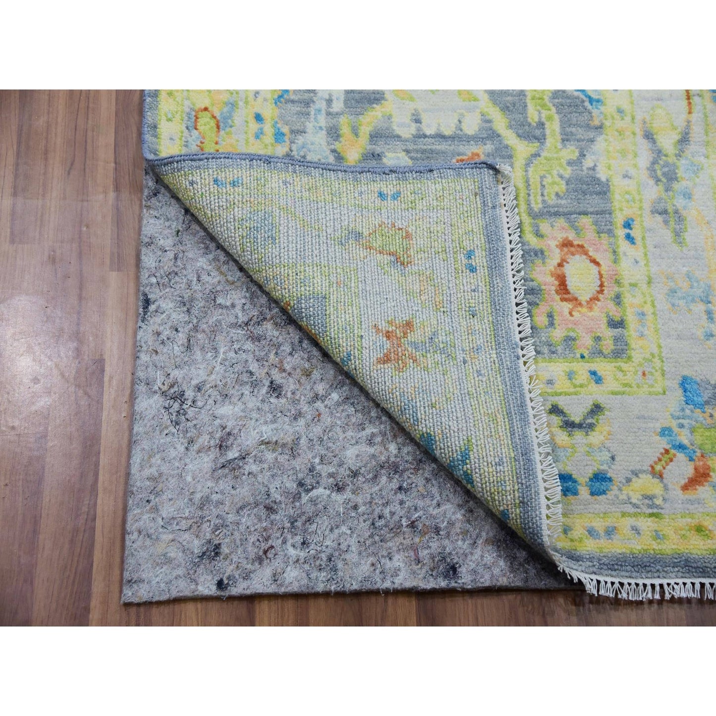 2'10"X15'7" Gray Oushak Weave And Design Hand Knotted Wool Xl Runner Rug
