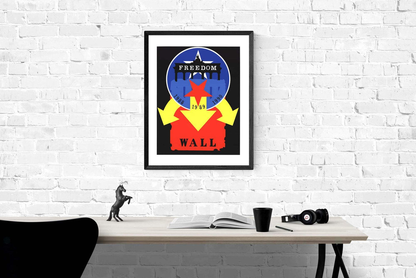 Yello ROBERT INDIANA The Wall 22" x 17" Serigraph 1997 Pop Art Black Blue Red