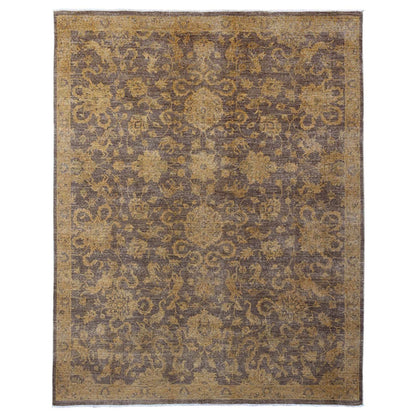 7'10"X10' Brown Peshawar Ziegler Mahal, Design Hand Knotted Pure Wool Rug