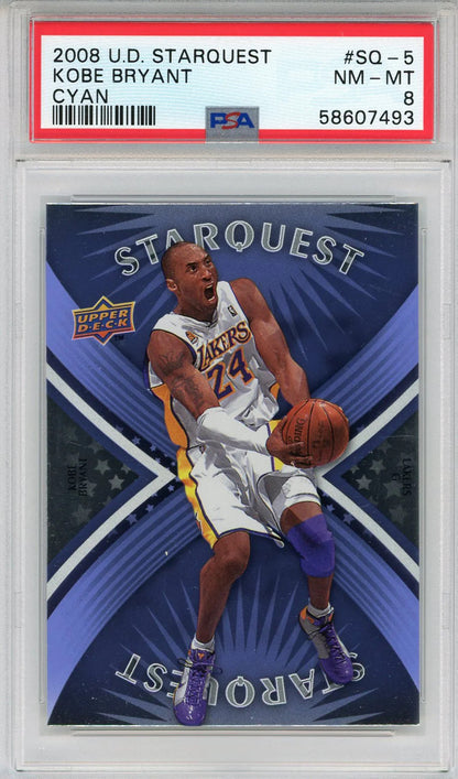 Kobe Bryant 2008 Upper Deck Starquest Cyan Card #Sq-5 (Psa Nm-Mt 8)