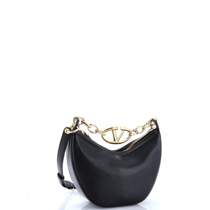 Valentino Garavani Vlogo Moon Hobo Leather Mini