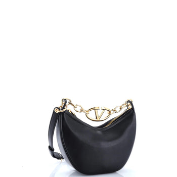 Valentino Garavani Vlogo Moon Hobo Leather Mini