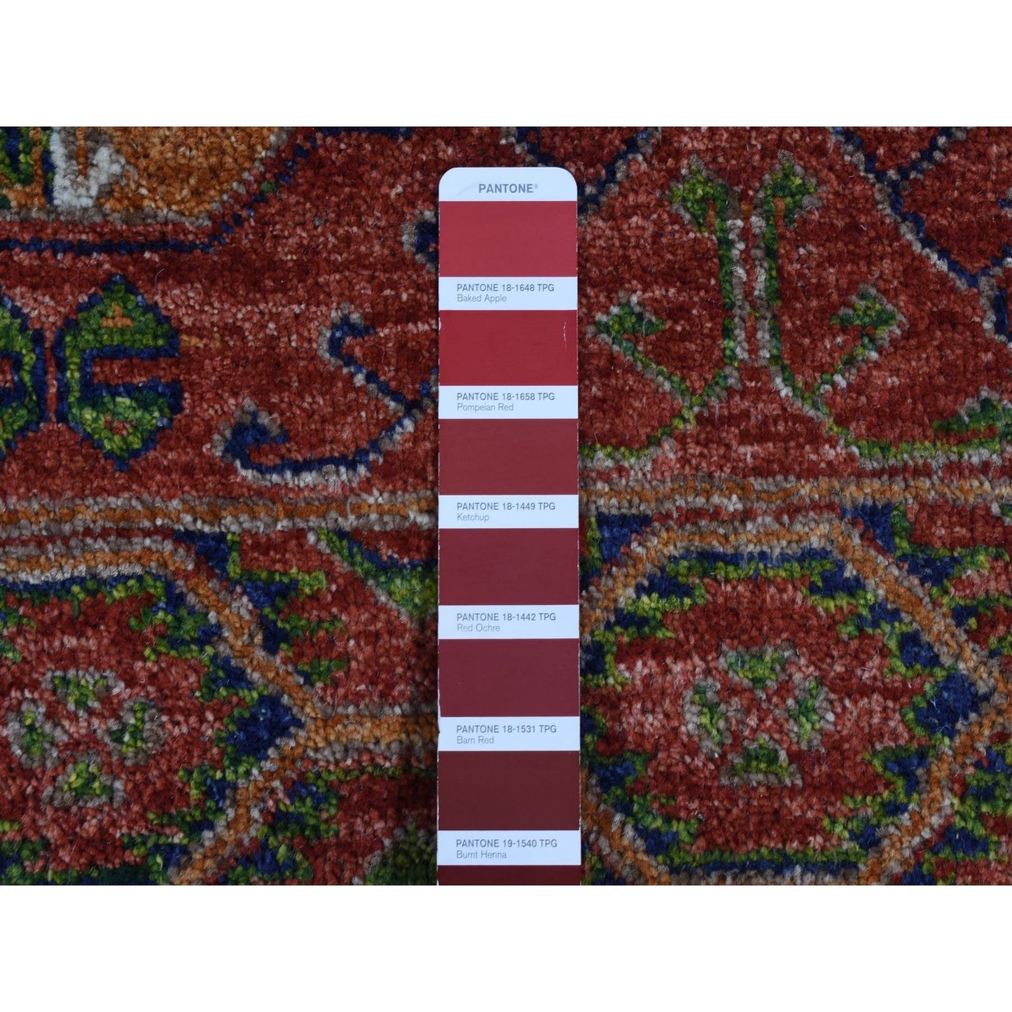 4'1"X6'2" Barn Red Ghazni Wool Afghan Ersari Design Hand Knotted Rug