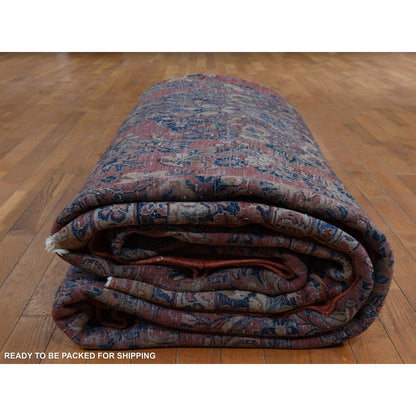 11'10"X15'6" Orange Antique Saroogh 100% Wool Hand Knotted Oriental Rug