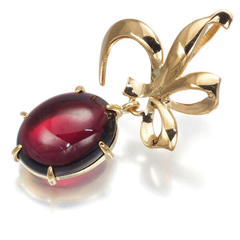 Mikimoto Pendant Garnet Vintage 18K 750 Rose Gold