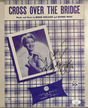 Patti Page (Cross Over The Bridge) Original Hand Signed Autograph Sheet Music (J