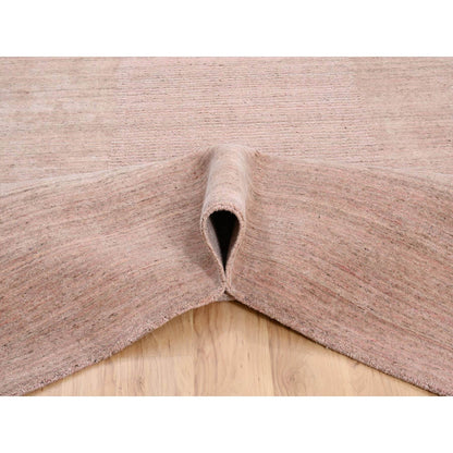 9'3"X12' Modern Design Hand Loomed Soft Wool Coral Pink Oriental Rug