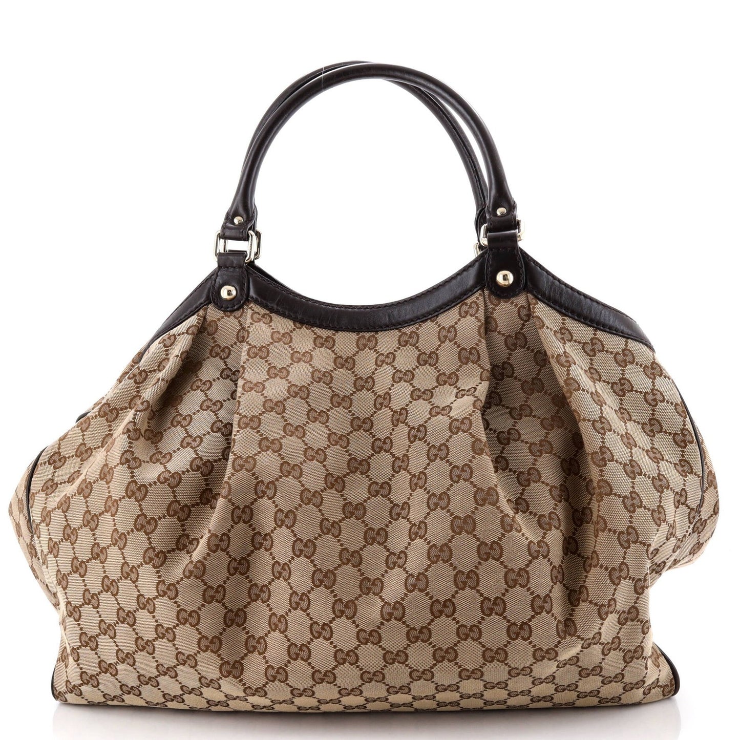 Gucci Sukey Tote Gg Canvas With Leather Large