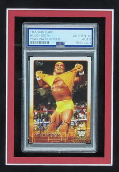 Hulk Hogan Hof Wwe Signed Trading Card W/8X10 Photo Collage Framed Psa/Dna 99559