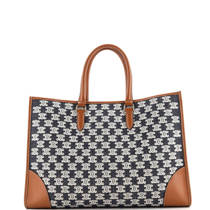 Celine Horizontal Cabas Tote Triomphe Canvas