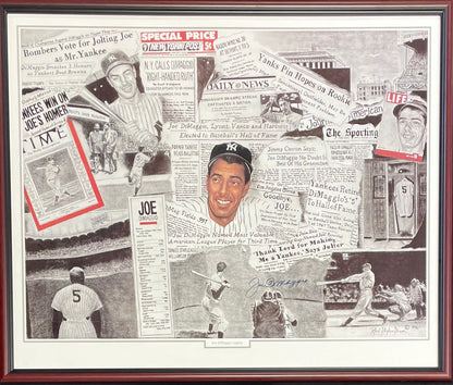 Joe Dimaggio Autographed Framed Poster (Jsa)