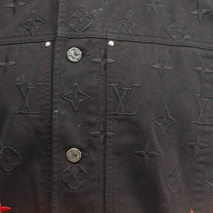 Louis Vuitton Men'S Monogram Ombre Button Up Jacket Embroidered Denim