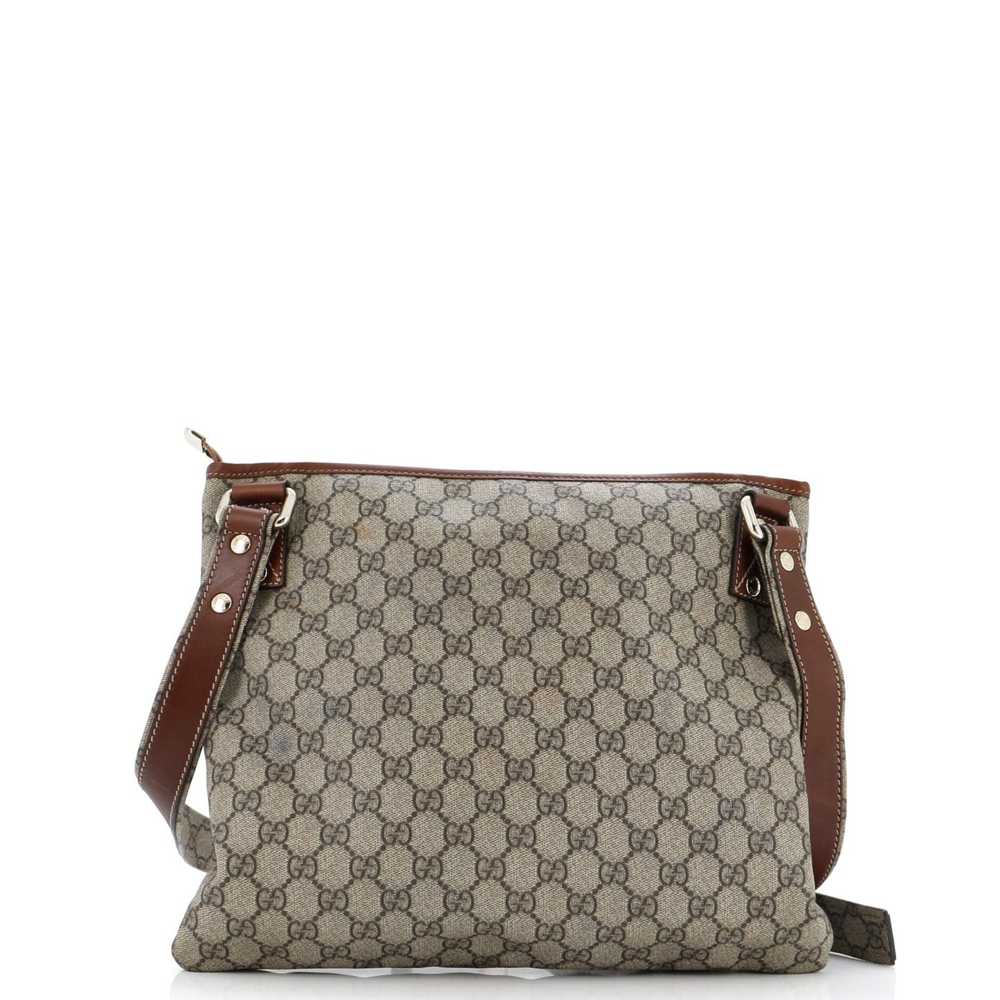 Gucci Web Loop Flat Messenger Gg Coated Canvas Large
