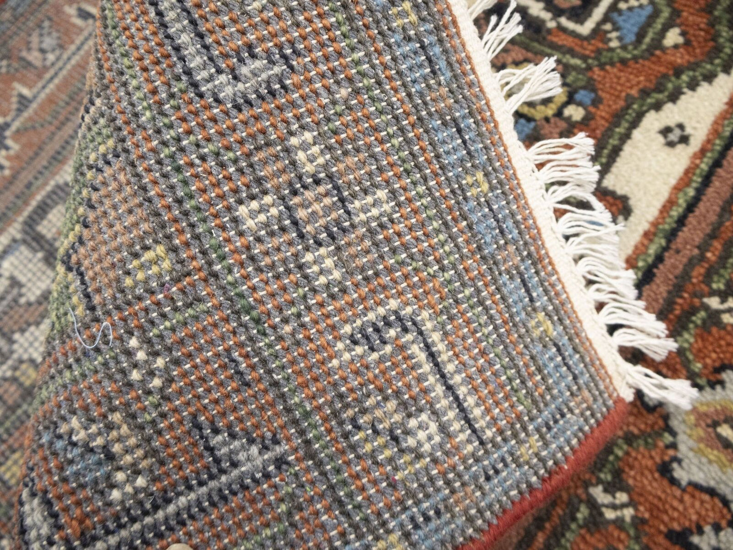 Oversized Heriz Serapi Floral Runner Hand-Knotted