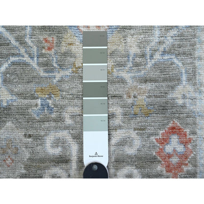 2'6"X15'3" Echo Gray Afghan Angora Oushak Xl Runner Oriental Rug