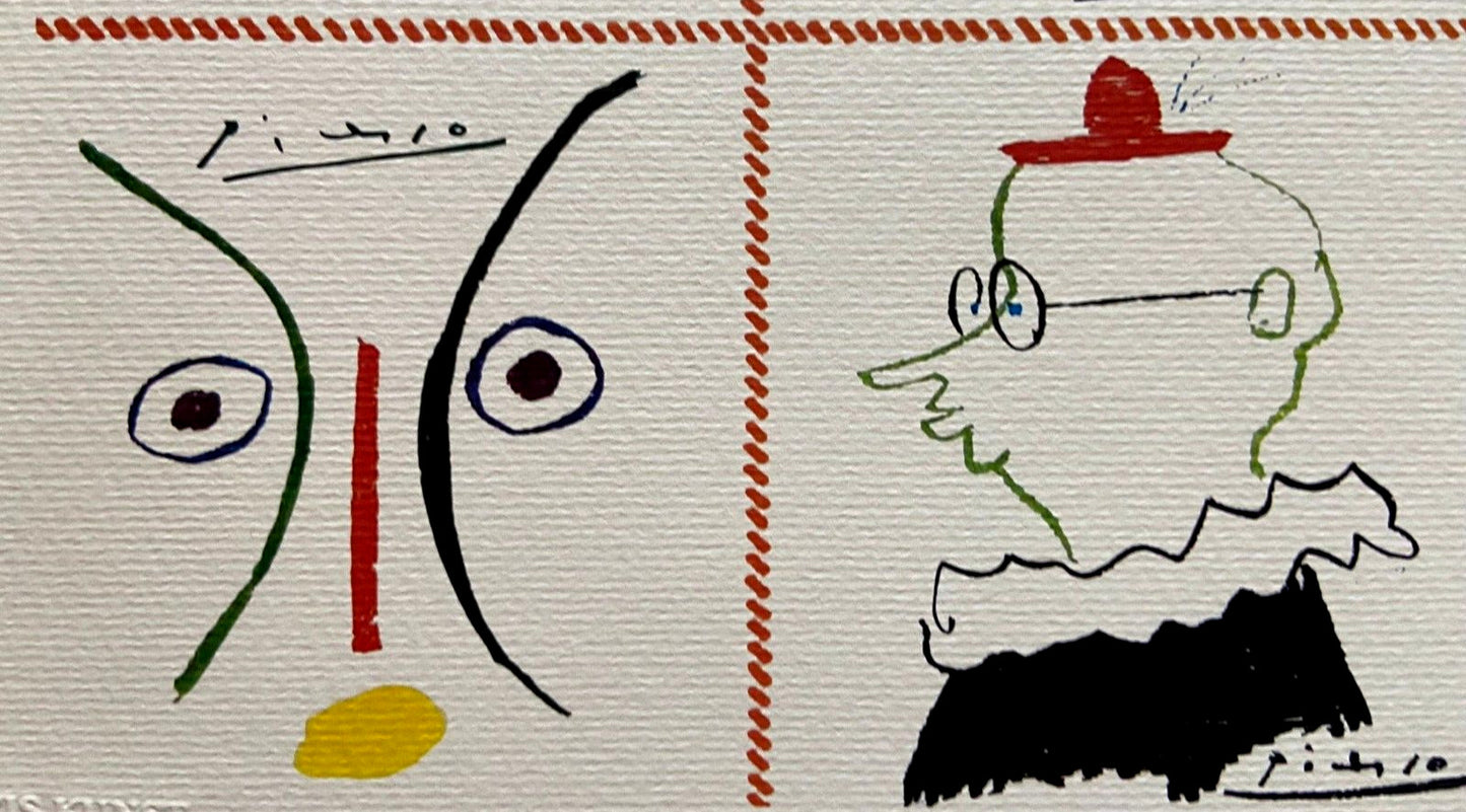 Pablo Picasso Lithograph Coa Signed Numbered Limited Stamp