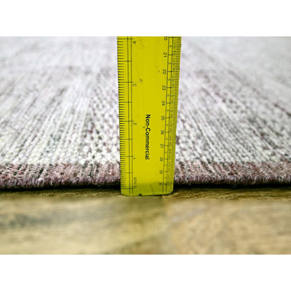 9'X12' Red & White Oxidized Grass Design Wool Hand Knotted Oriental Rug