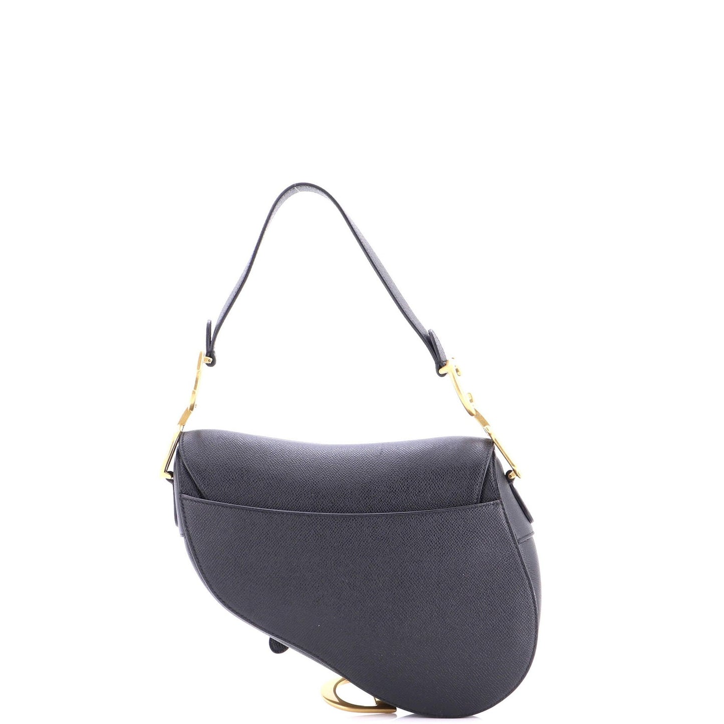 Christian Dior Saddle Handbag With Strap Leather Medium