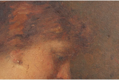Original Oil Painting Portrait Woman Antique By Eduard Hildebrandt