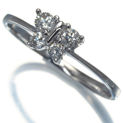 Diamond 0.20Ct Butterfly Ring 18K 750 White Gold