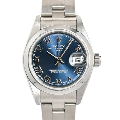 Rolex Oyster Perpetual Date 79160 Blue Case Size 26Mm Ladies Used Watch #61262