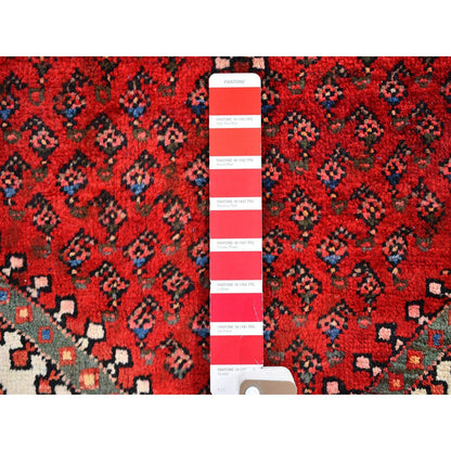 3'7"X5' Old Farsian Saroogh Good Cond Repetitive Design Hand Knotted Rug