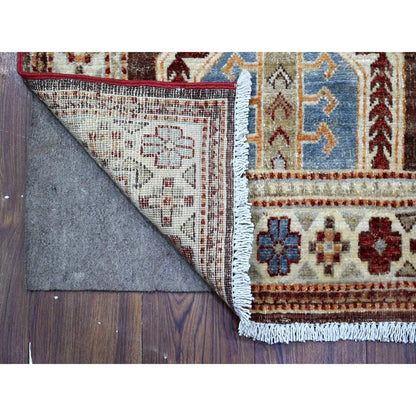 2'6"X19'5" Brown Stone Super Kazak Hand Knotted Xl Runner Oriental Rug