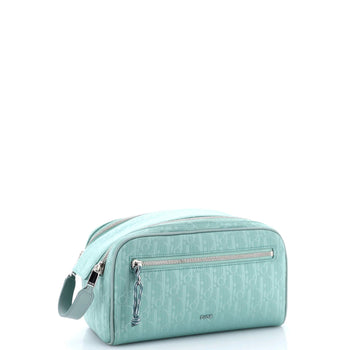 Christian Dior Double Zip Toiletry Pouch Oblique Recycled Nylon