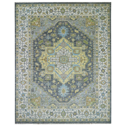 11'10"X14'9" Gray Oushak Weave 100% Wool Hand Knotted Oversized Rug