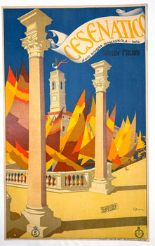 Italian Travel Poster Cesenatico By Guerrini 1927 Original Riviera Adriatica
