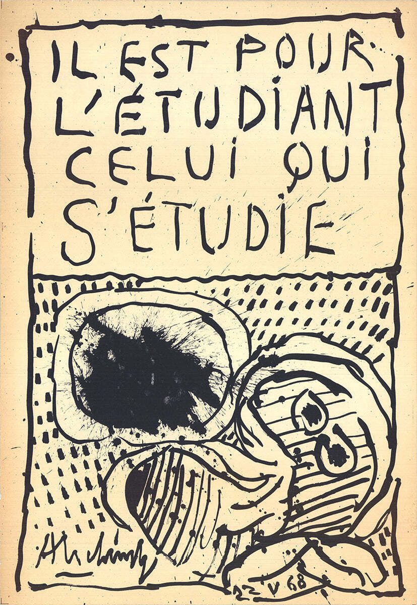PIERRE ALECHINSKY He is for the Student the One Who Studies Himself 22.75" x 15