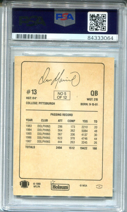 Dan Marino 1998 Holsum #5 (Psa Authentic) Card