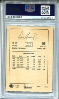 Dan Marino 1998 Holsum #5 (Psa Authentic) Card