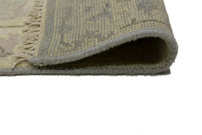 Muted Floral Design Oushak Chobi Runner Rug