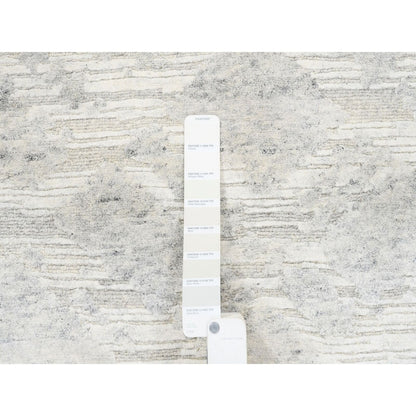 2'7"X12' Hand Spun Undyed Natural Wool Modern Ivory Runner Rug