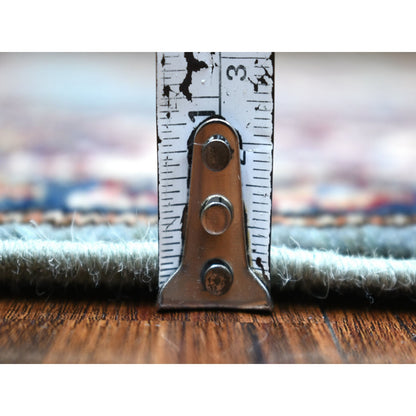 2'7"X9'10" Blue Afghan Super Kazak Hand Knotted Pure Wool Oriental Rug