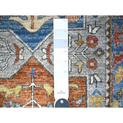 2'6"X7'9" Gray Fine Aryana Caucasian Ashtafa Hand Knotted Oriental Rug