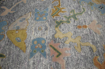 Handmade Oushak Floral Style Rug Colorfast Wool