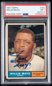 1961 Topps Willie Mays Hof Signed #150 Card San