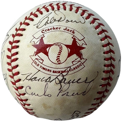 Stars Signed Baseball Cracker Jack Day Old Timers Hall Famers