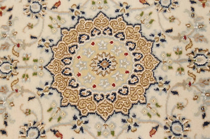 Extra Fine Floral Indo-Nain Runner Rug Oversized