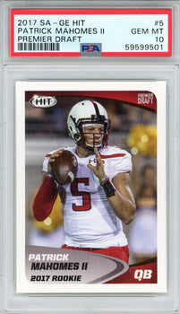 Patrick Mahomes Ii 2017 Sage Hit Rookie Card #5 (Psa Gem Mt 10)
