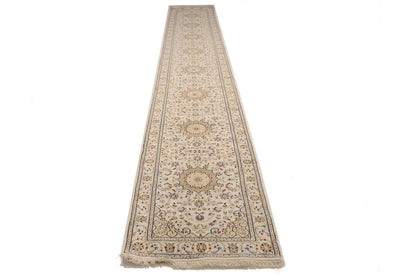 Extra Fine Floral Indo-Nain Runner Rug Oversized